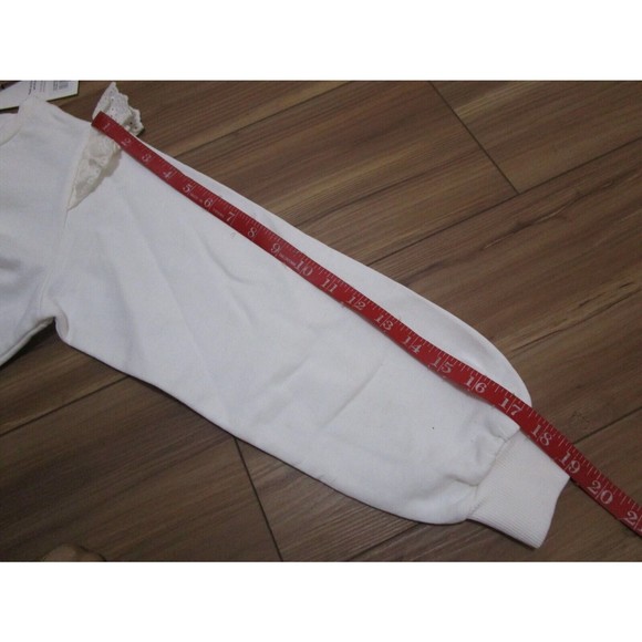 THE NEW SOCIETY IVORY YOLY SWEATER SWEATSHIRT PULLOVER NWT Ruffle Shoulder - Picture 10 of 11